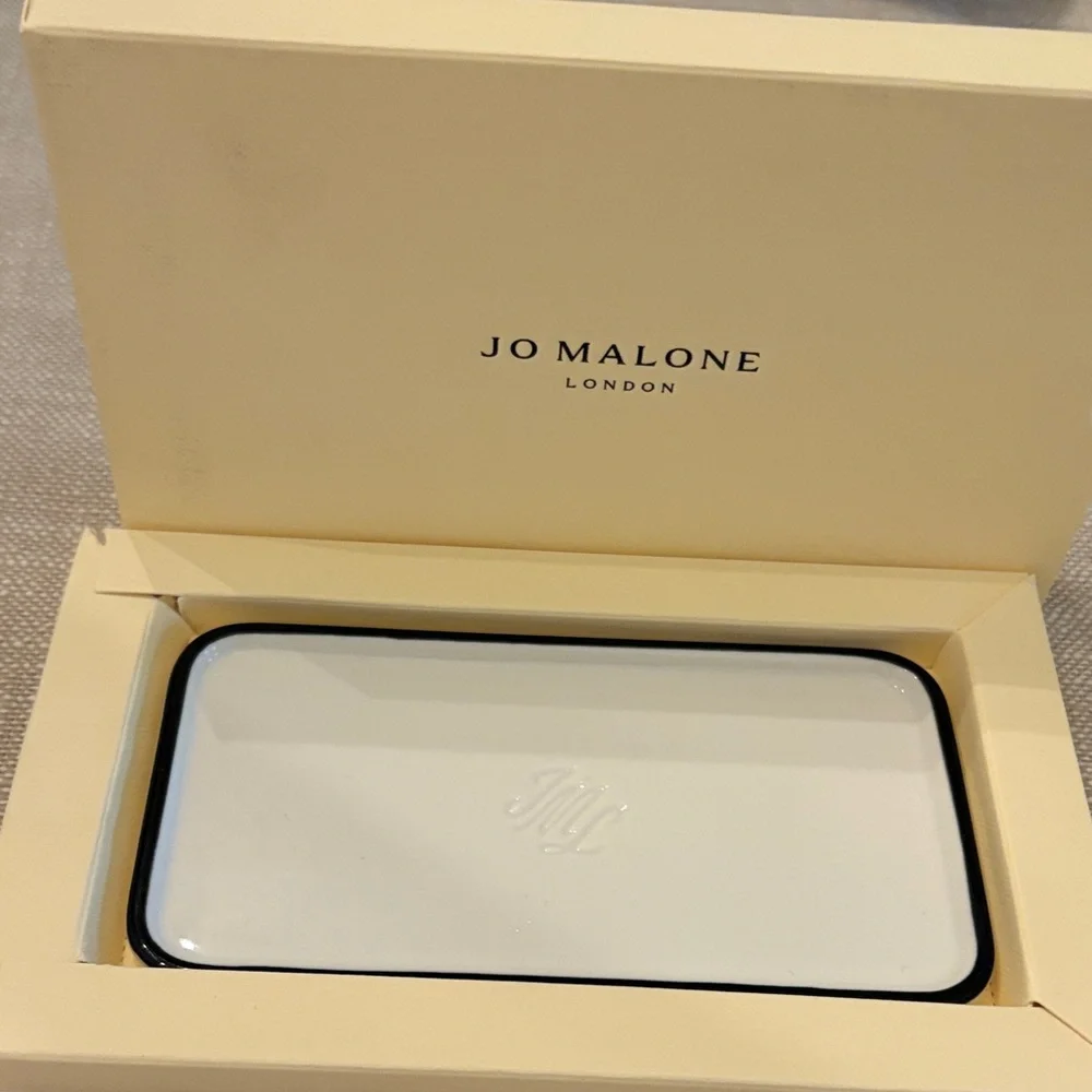 Jo Malone Cream and White Embossed Tray